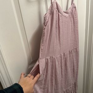Light, tiered, pink dress